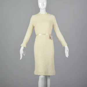 1960s Deadstock Cream Sweater Dress