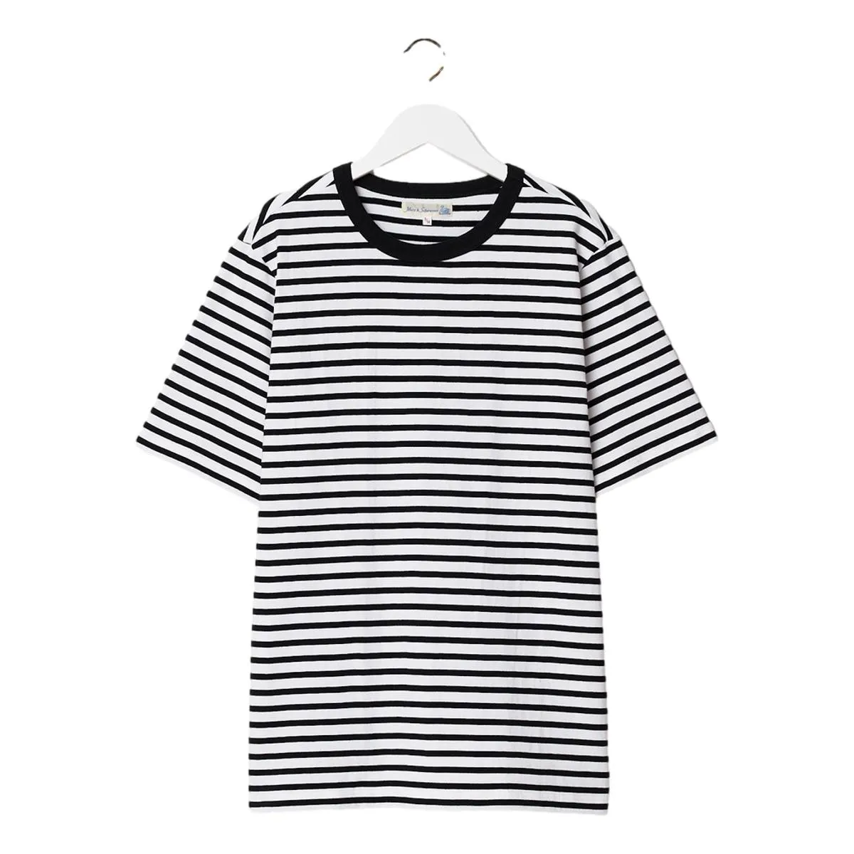 2M14 Loopwheeled T-Shirt, 7,9oz Relaxed Fit Deep Black White