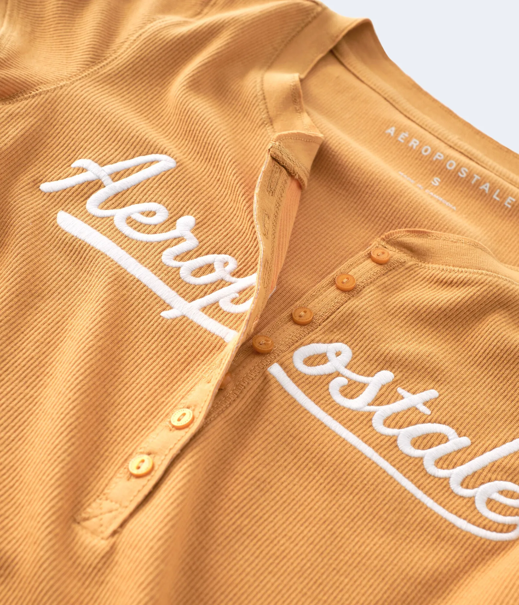 Aeropostale Aero Logo Ribbed Henley