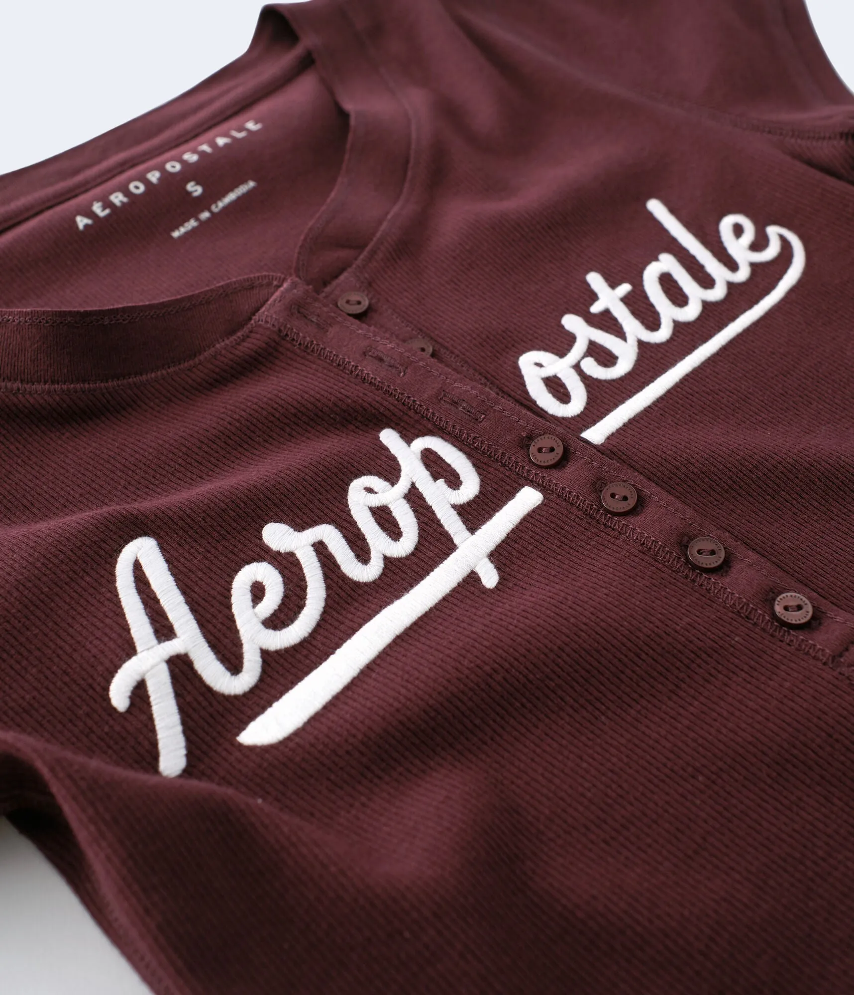 Aeropostale Aero Logo Ribbed Henley
