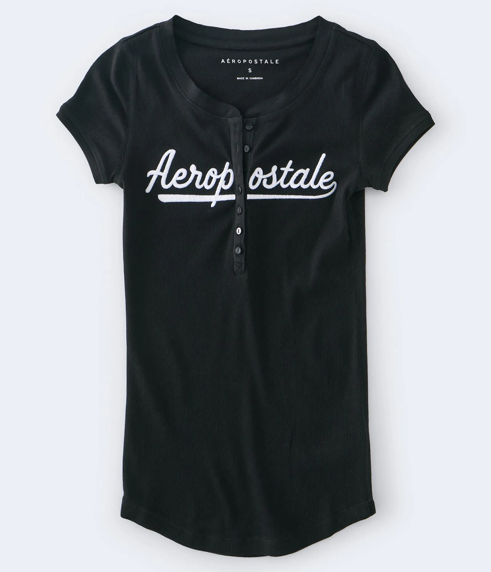 Aeropostale Aero Logo Ribbed Henley