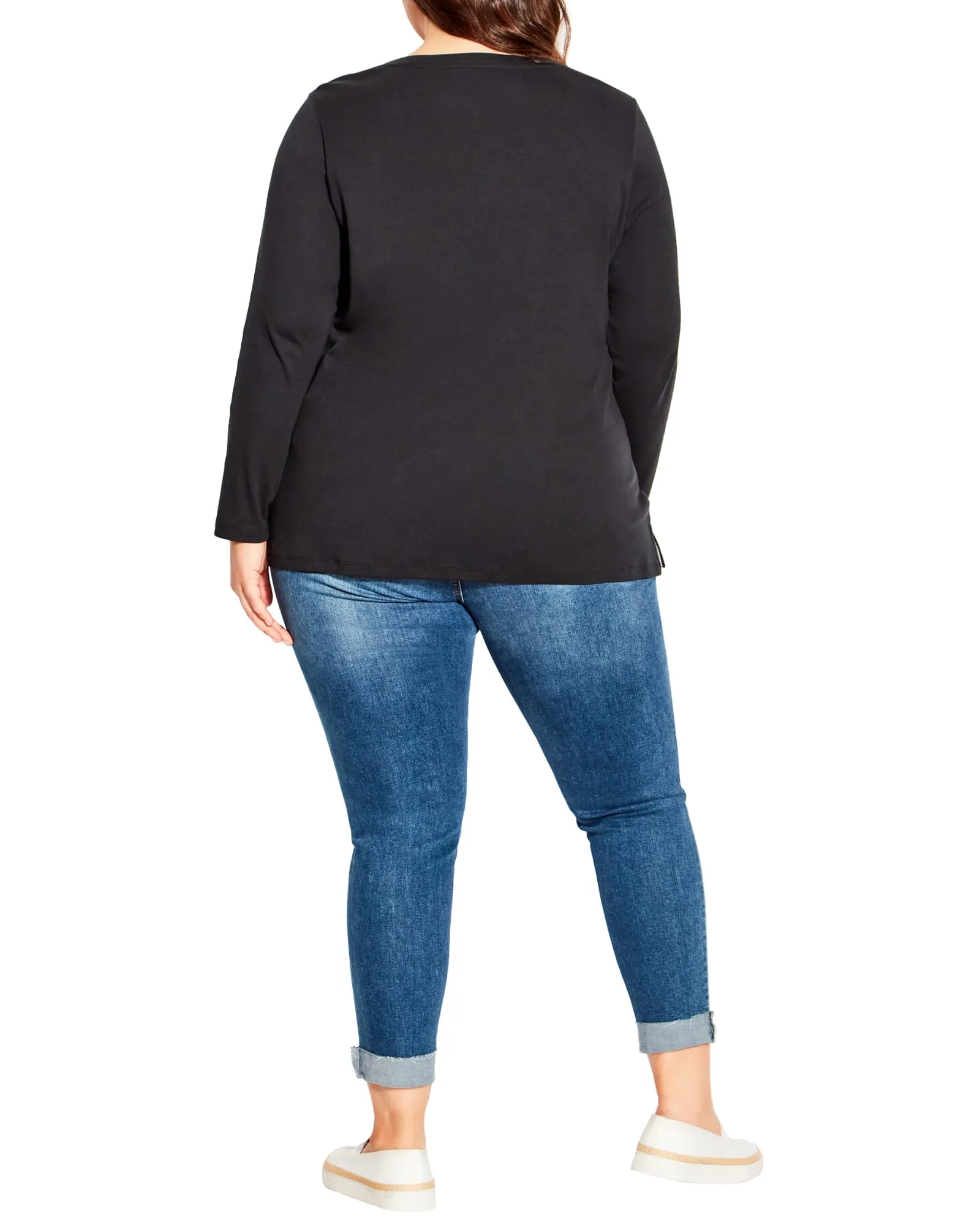 Alaia V-Neck Top | Black