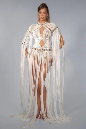 Amarii Fringe Maxi Knit Mress