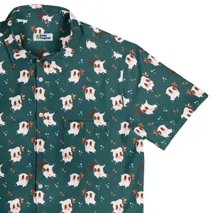 Anxious Ghosts Green Button Up Shirt