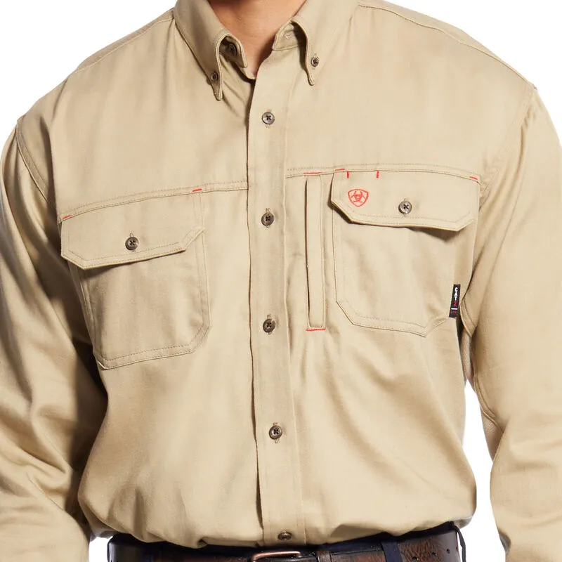 Ariat, FR Solid Vent Work Shirt, 10025402, Khaki