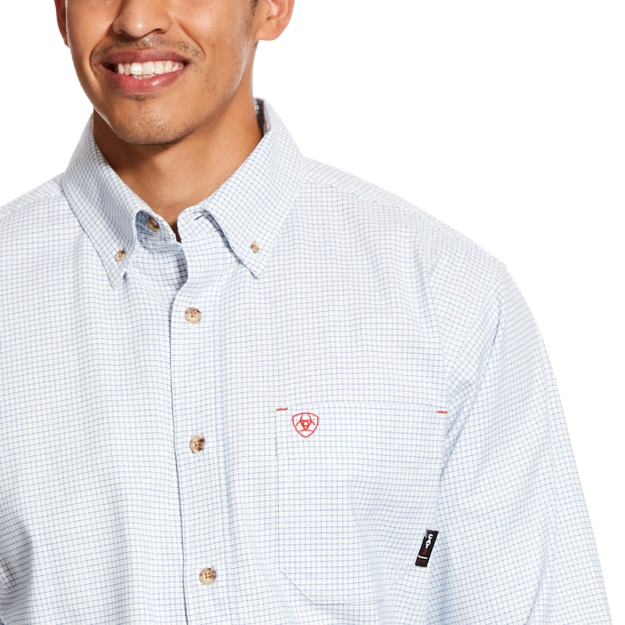 Ariat, FR Twill DuraStretch Work Shirt, 10027887, White Multi