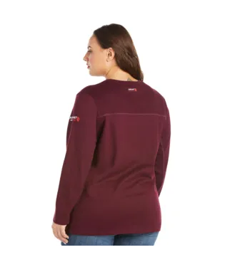 Ariat, Women's FR AC Crew Top, 10032958, Malbec