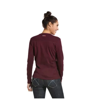Ariat, Women's FR AC Crew Top, 10032958, Malbec