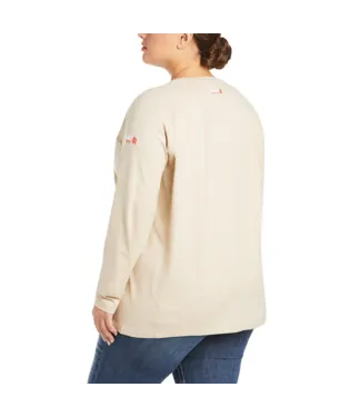 Ariat, Women's FR Air Crew T-Shirt, 10031020 & 10031021 , Sand Heather & Steel Blue Heather