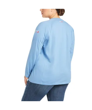 Ariat, Women's FR Air Crew T-Shirt, 10031020 & 10031021 , Sand Heather & Steel Blue Heather