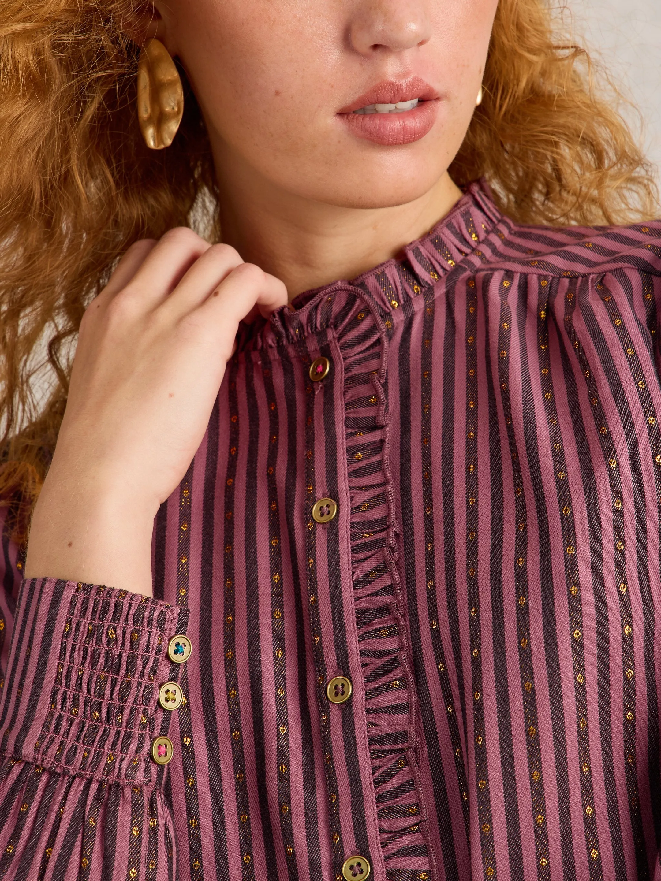 Aster Metallic Stripe Shirt