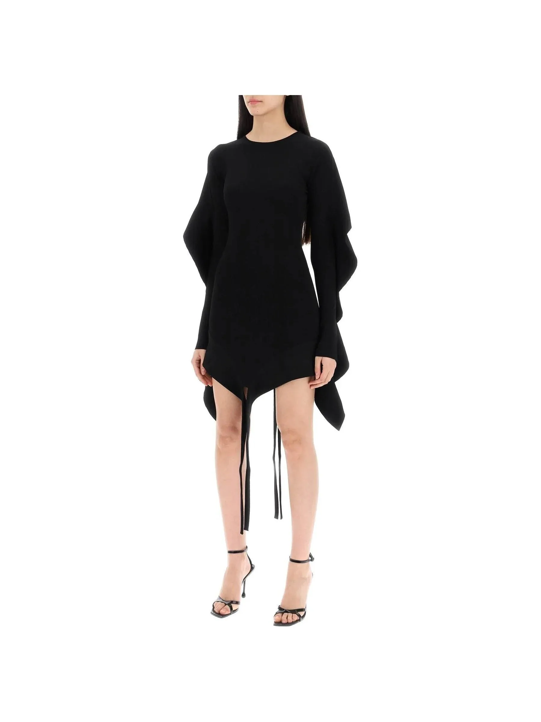 Asymmetric Ruffle Knit Dress
