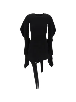 Asymmetric Ruffle Knit Dress