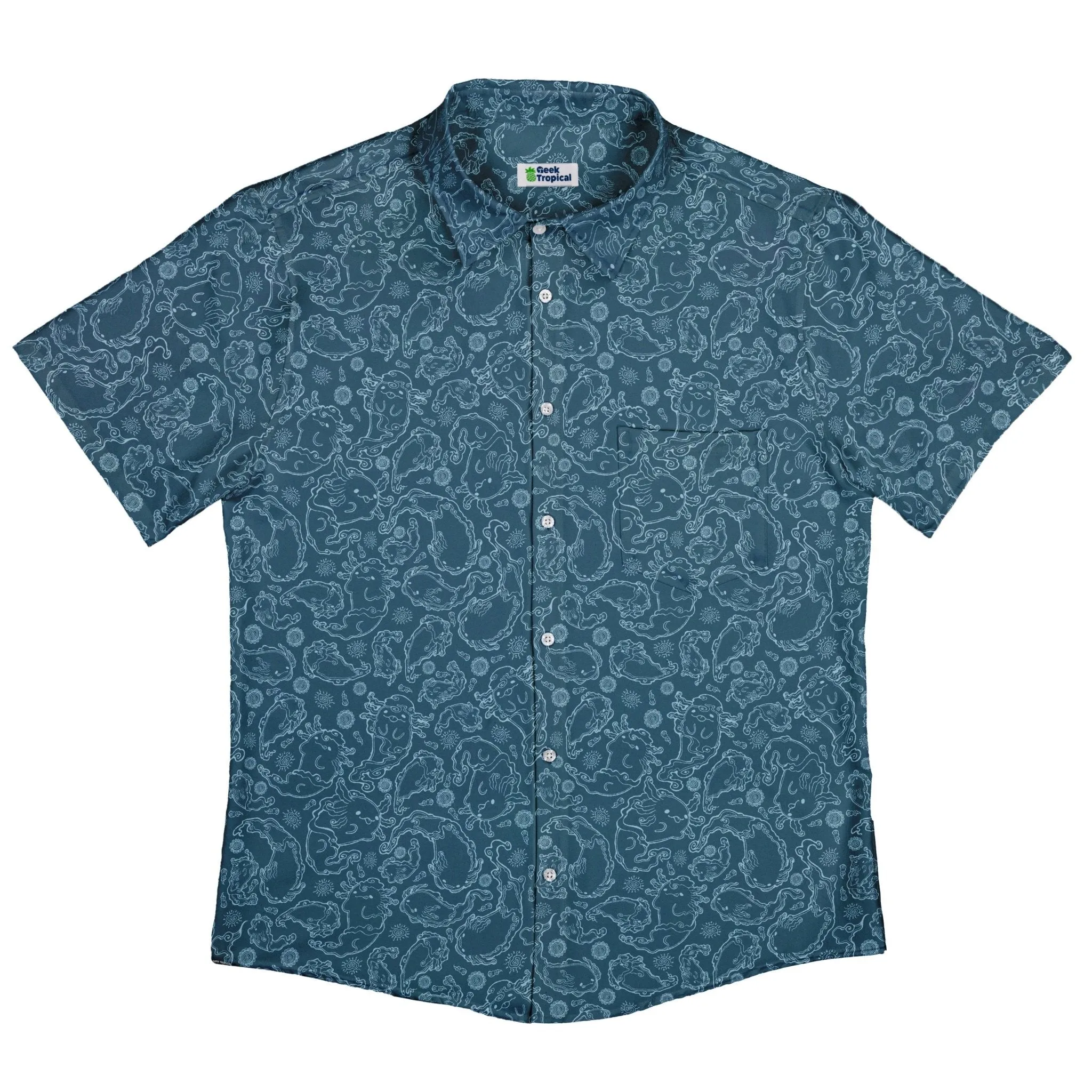 Axolotl Airbending Salamanders Button Up Shirt