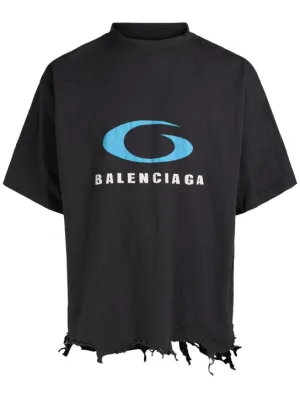 Balenciaga   Icon Print cropped cotton t-shirt 