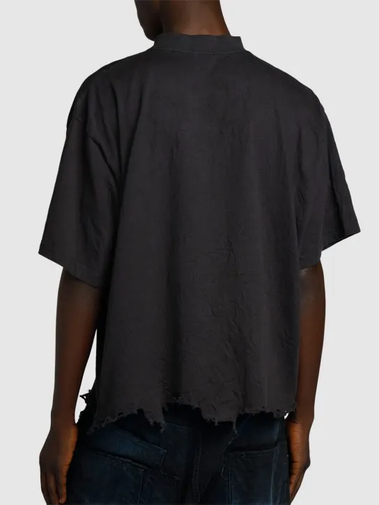 Balenciaga   Icon Print cropped cotton t-shirt 