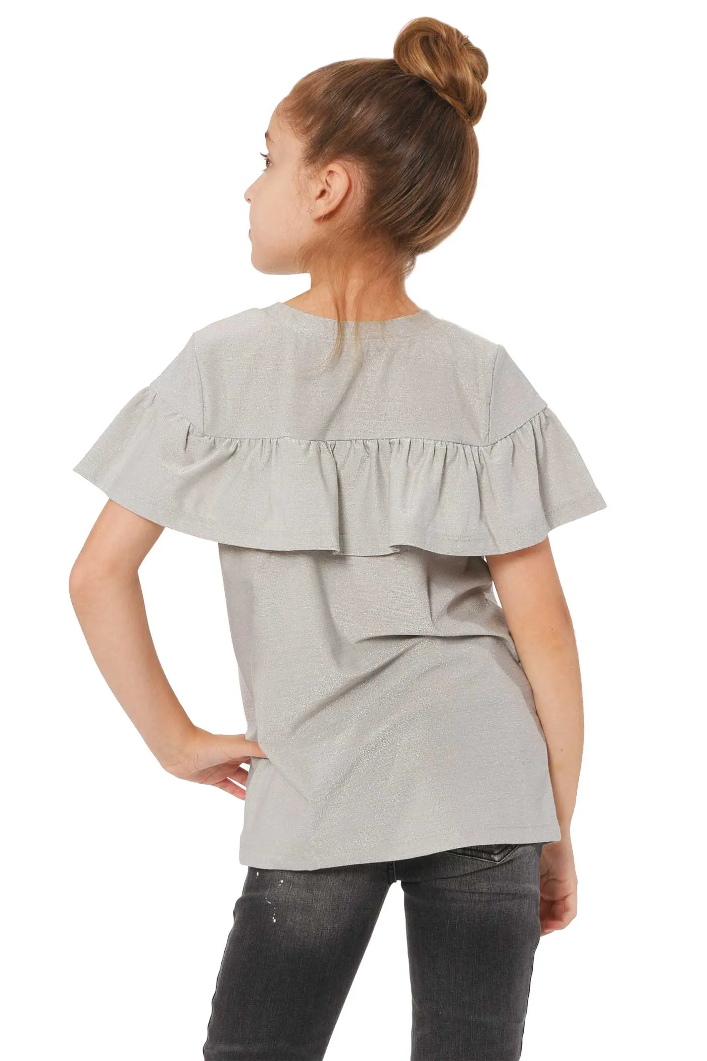 Big Girls Ruffled Short Sleeve Top