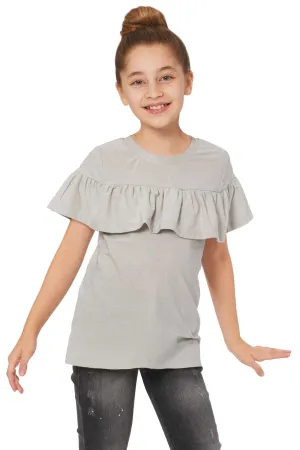 Big Girls Ruffled Short Sleeve Top