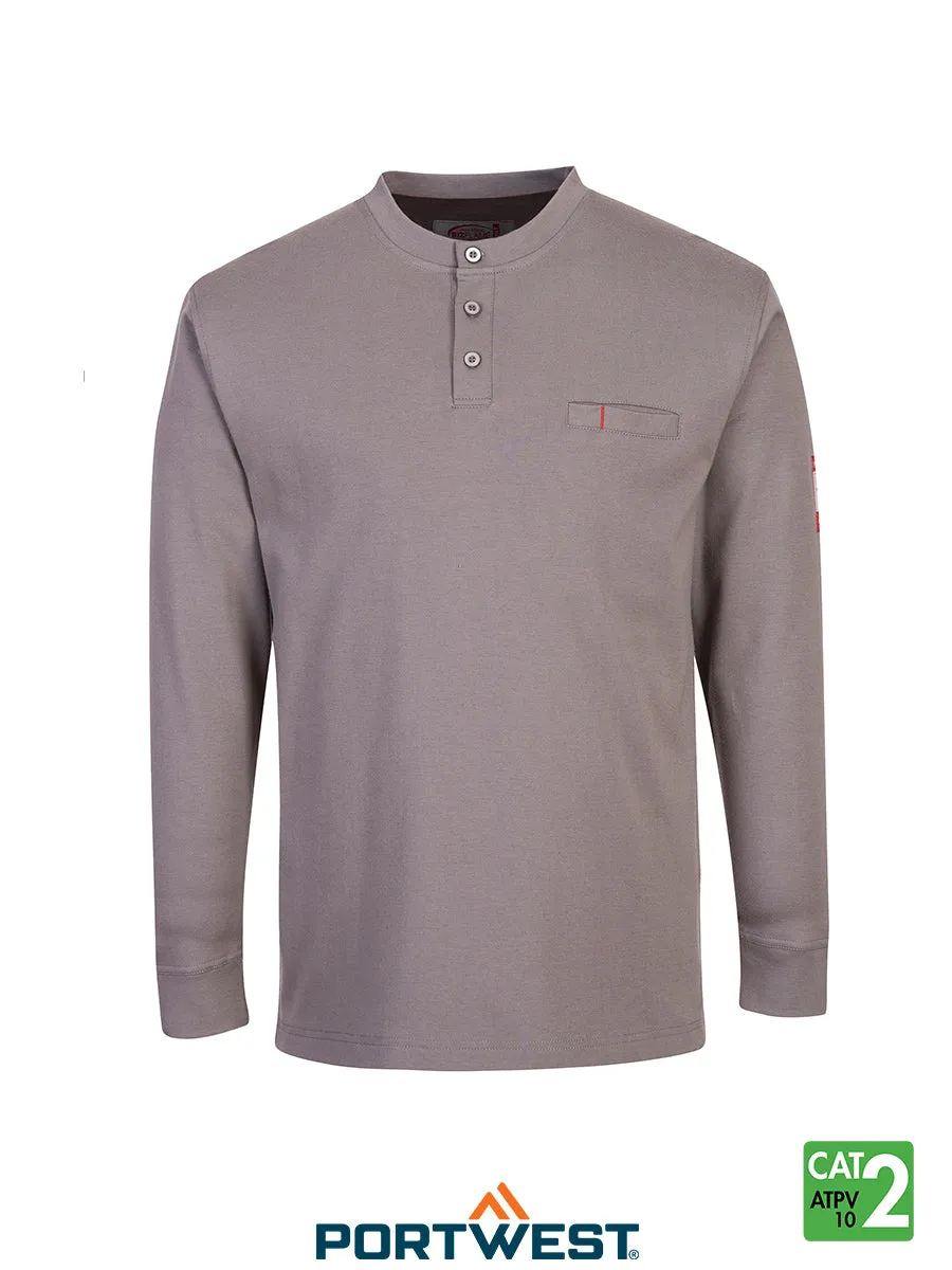 Bizflame® 7 oz FR Antistatic Henley - FR32