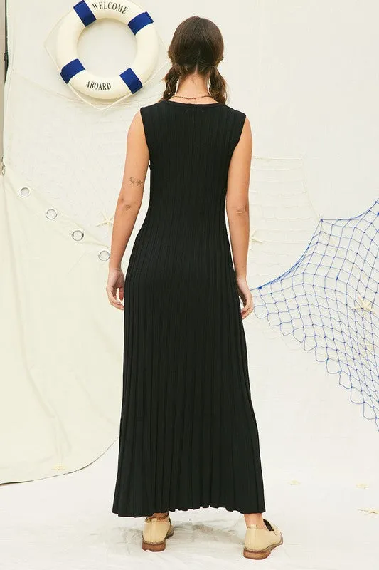 Black Knit Maxi Dress