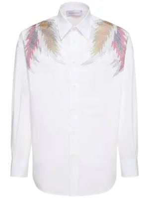 Bluemarble   Rhinestoned Stardust cotton poplin shirt 
