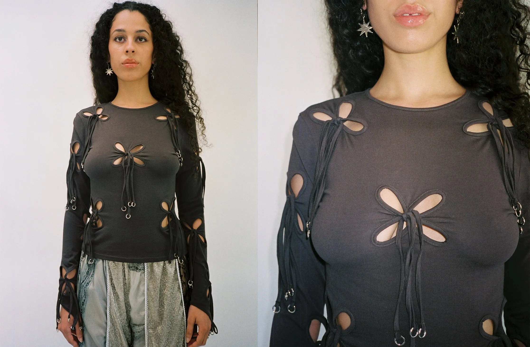Brown Metallic Ring Top