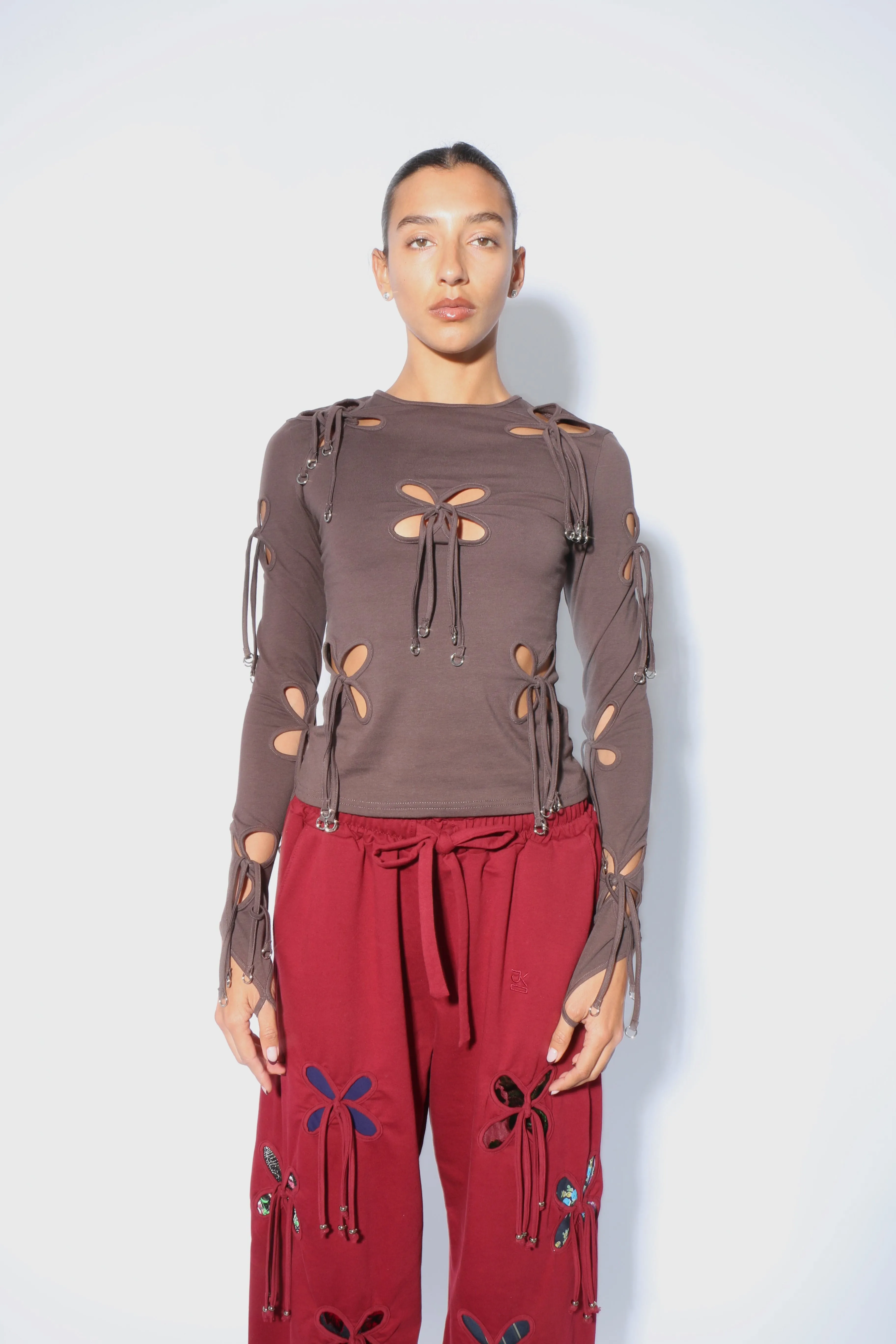Brown Metallic Ring Top