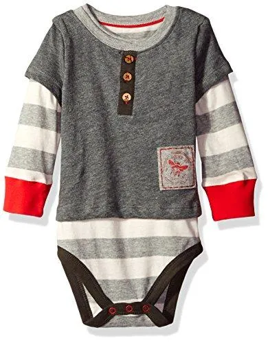 Burt's Bees Baby Baby Boys' Organic Henley 2-Fer Bodysuit