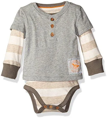 Burt's Bees Baby Baby Boys' Organic Henley 2-Fer Bodysuit