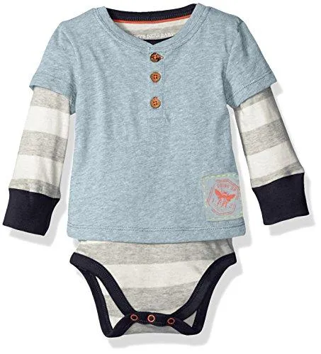 Burt's Bees Baby Baby Boys' Organic Henley 2-Fer Bodysuit