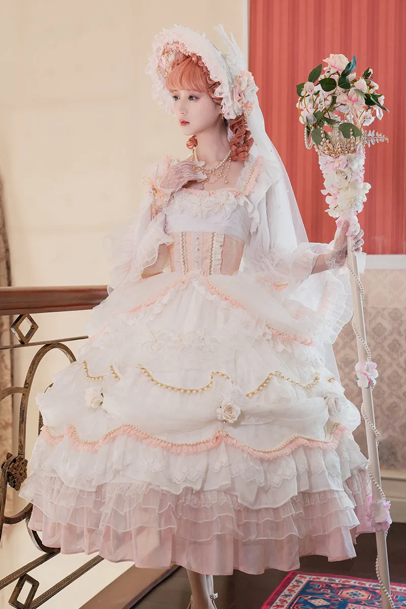 Cat Fairy~Daisy's Park~Elegant Winter Lolita Flower Bride OP