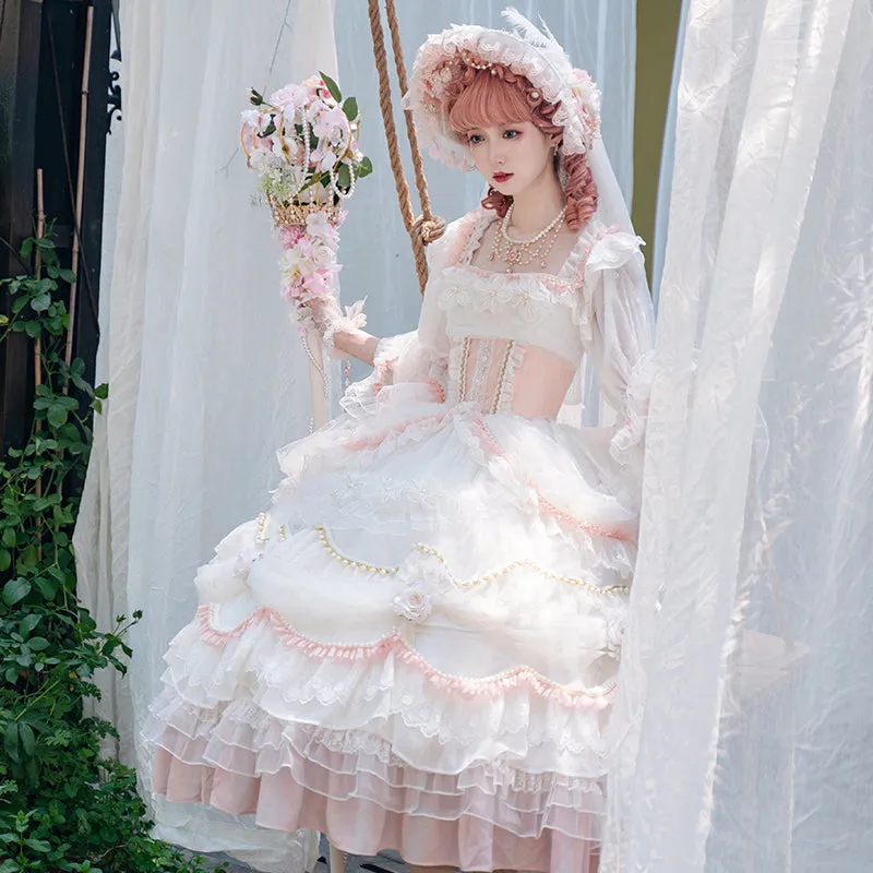 Cat Fairy~Daisy's Park~Elegant Winter Lolita Flower Bride OP