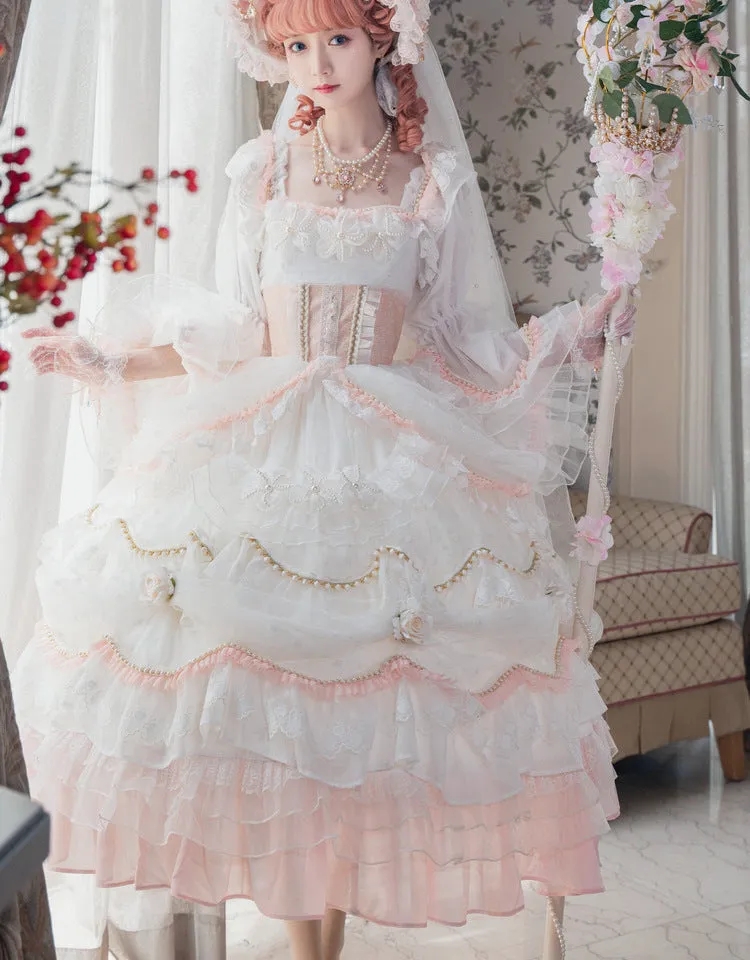 Cat Fairy~Daisy's Park~Elegant Winter Lolita Flower Bride OP
