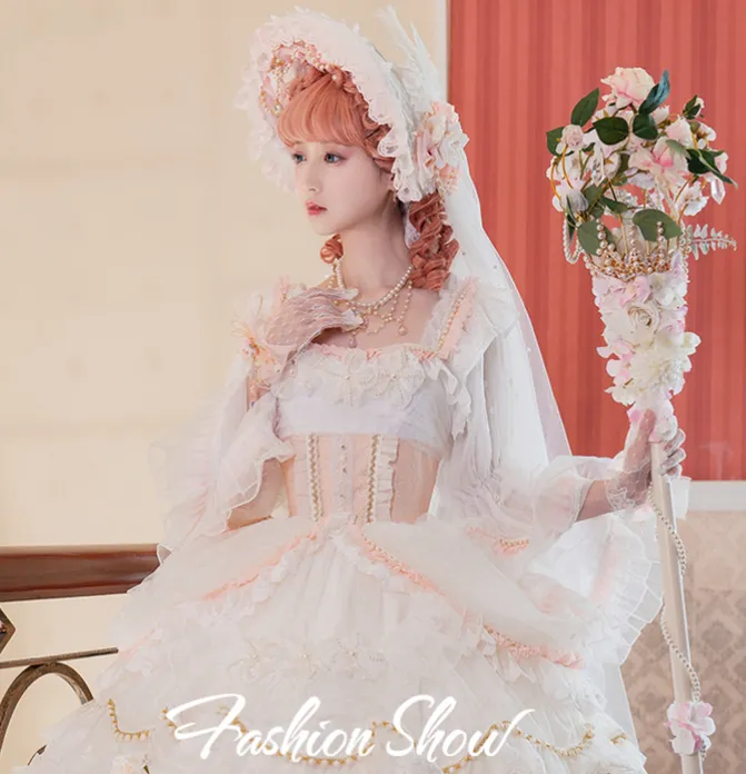 Cat Fairy~Daisy's Park~Elegant Winter Lolita Flower Bride OP