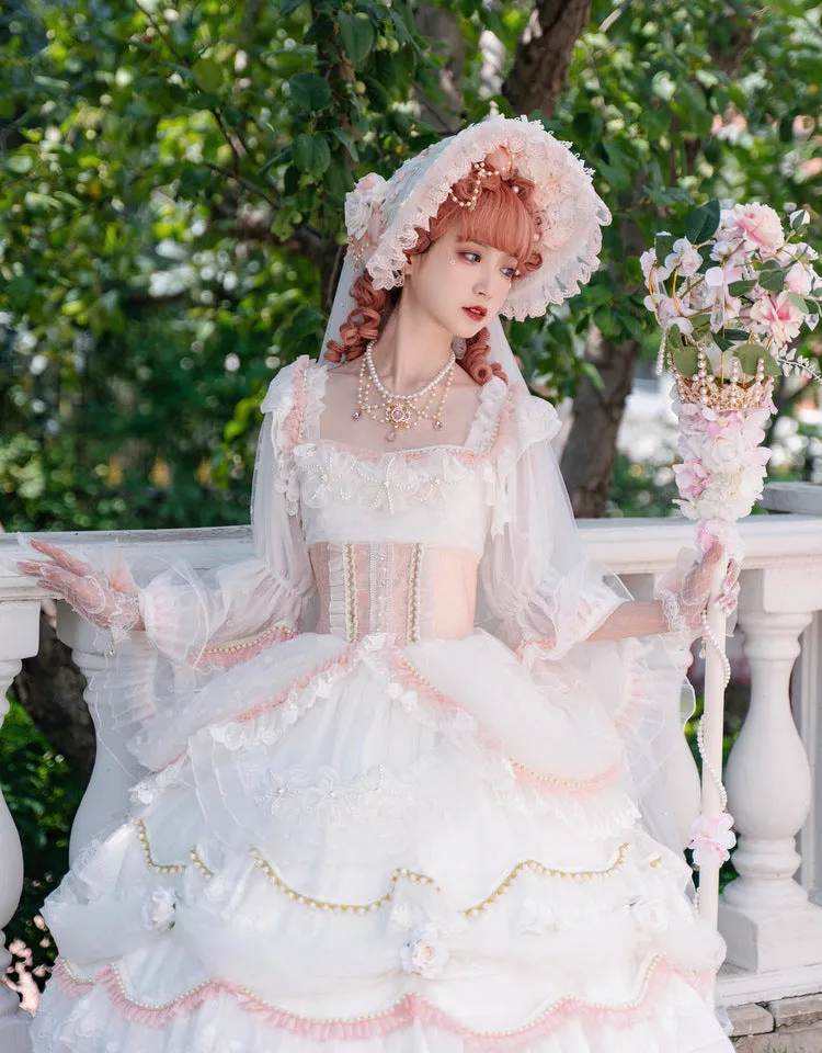 Cat Fairy~Daisy's Park~Elegant Winter Lolita Flower Bride OP
