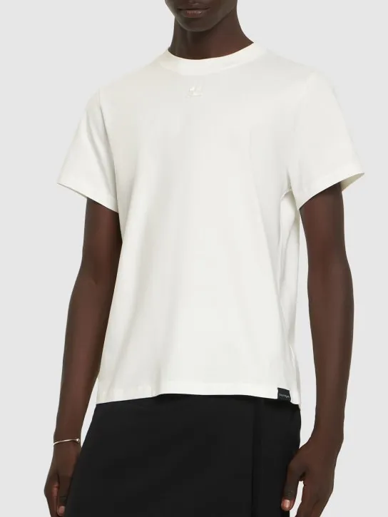 Courreges   Logo cotton jersey t-shirt 