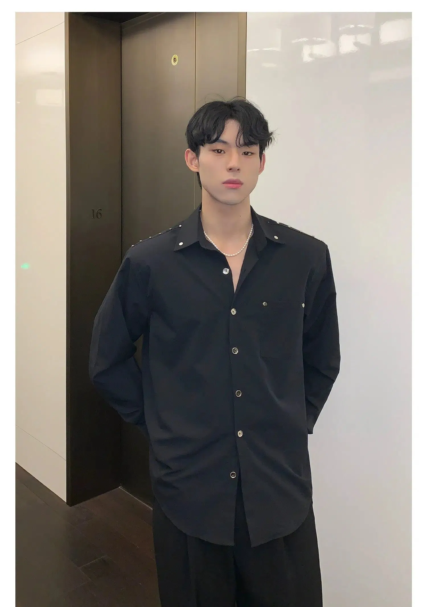 Cui Metallic Rivet Accent Shirt