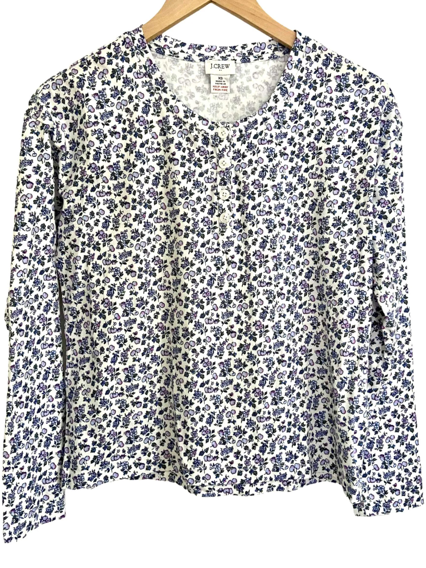 Dark Winter Floral Henley Tee