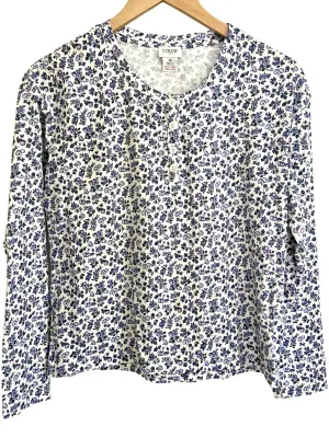 Dark Winter Floral Henley Tee