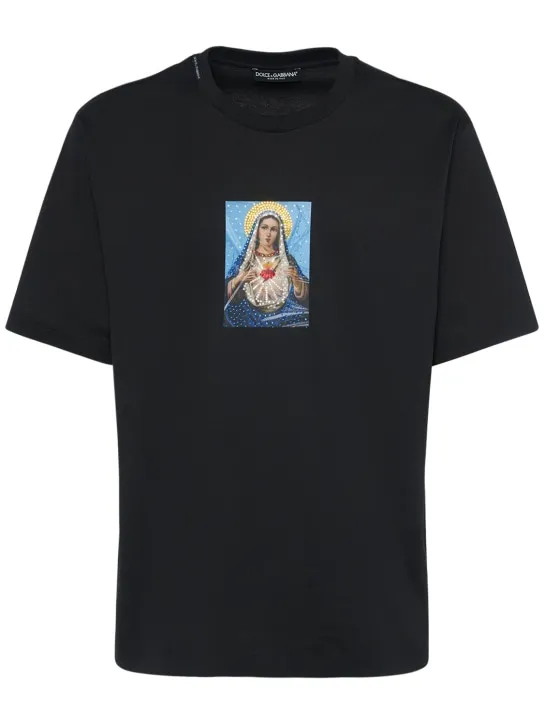 Dolce&amp;Gabbana   Cotton jersey t-shirt w/ crystals 