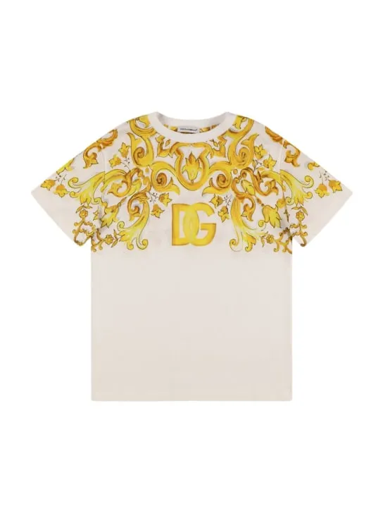 Dolce&amp;Gabbana   Maiolica print cotton jersey t-shirt 