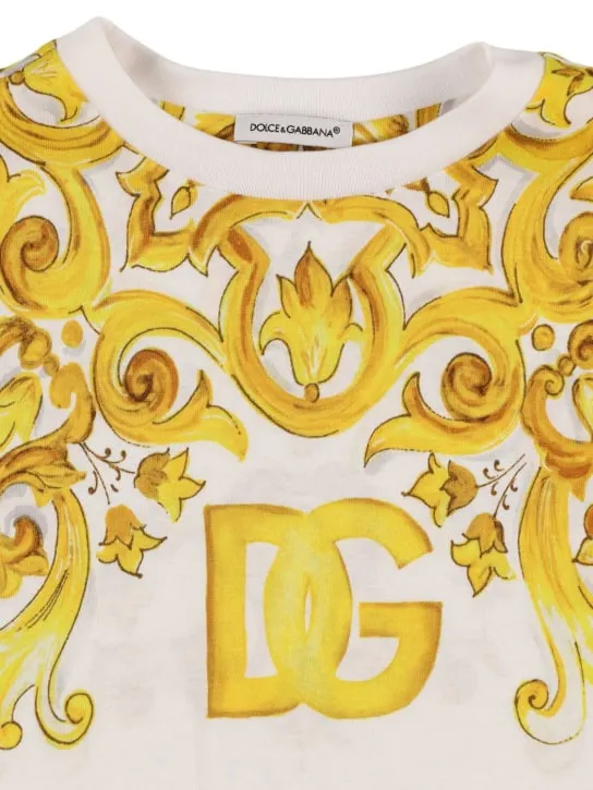 Dolce&amp;Gabbana   Maiolica print cotton jersey t-shirt 