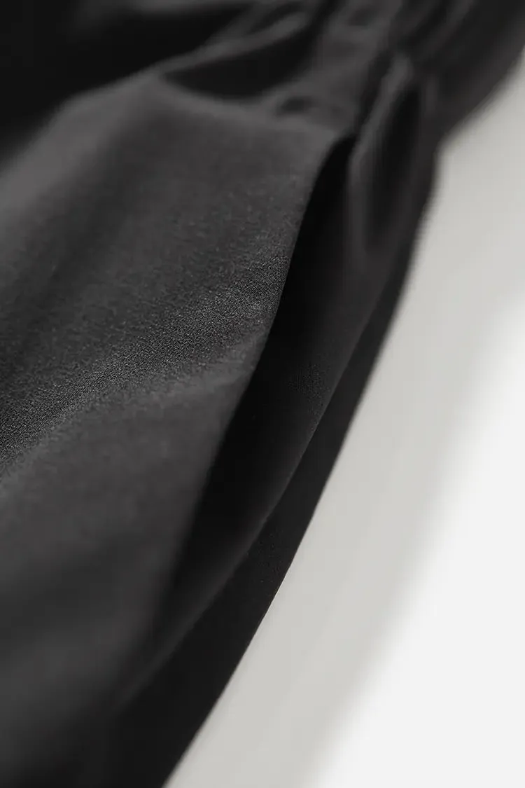 Easy Care High Waist Black Silk Pants