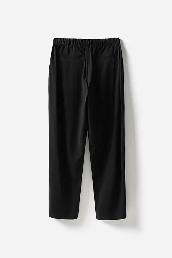 Easy Care High Waist Black Silk Pants