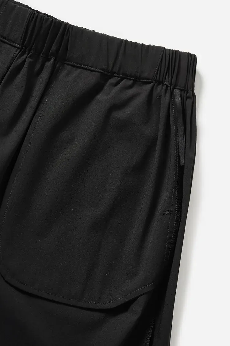 Easy Care High Waist Black Silk Pants