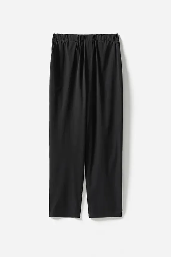 Easy Care High Waist Black Silk Pants