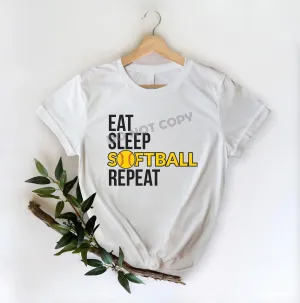 Eat Sleep Softball Repeat - DTF Transfer