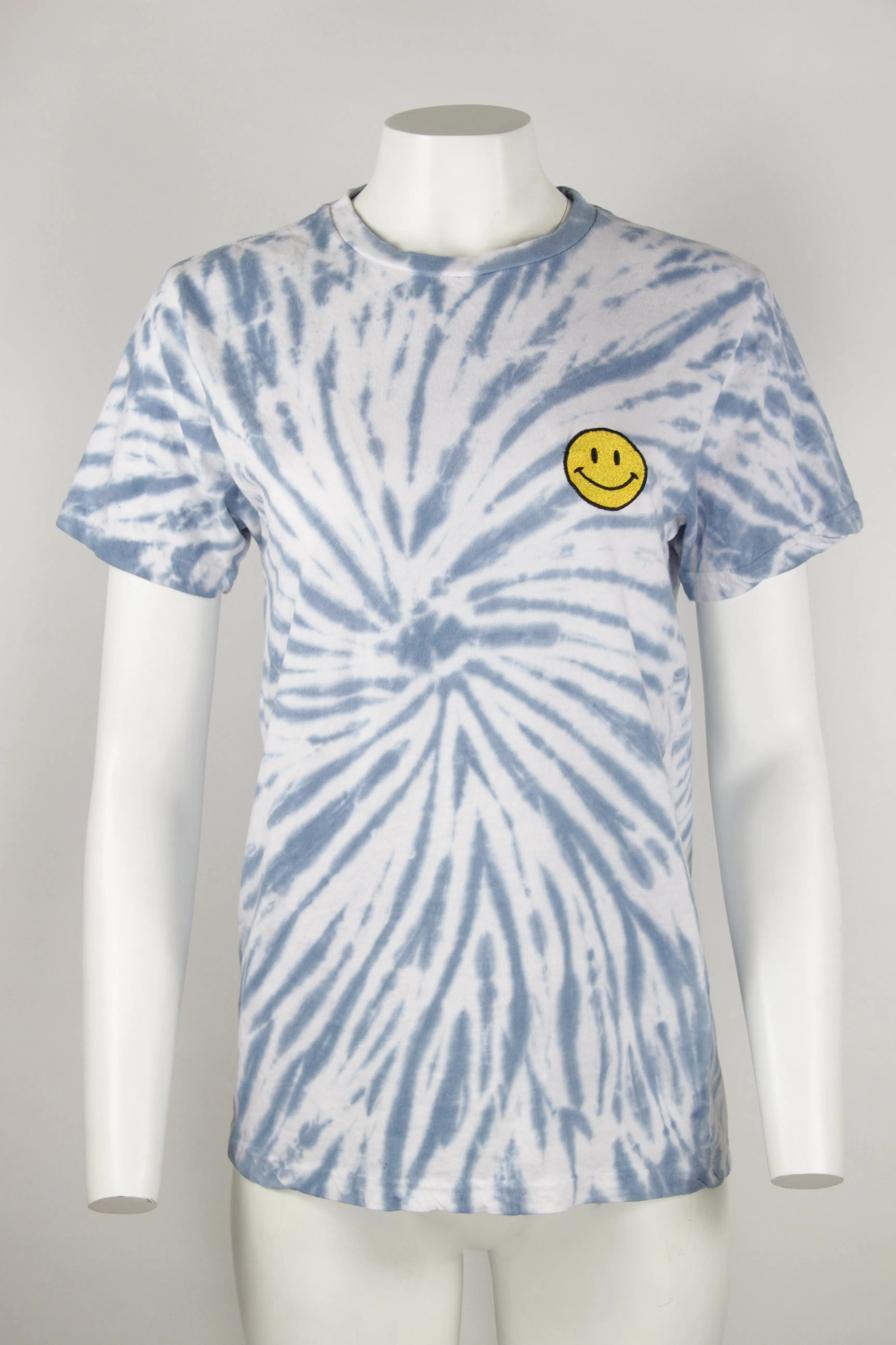 Embroidered Smiley tie dye t-shirt - S