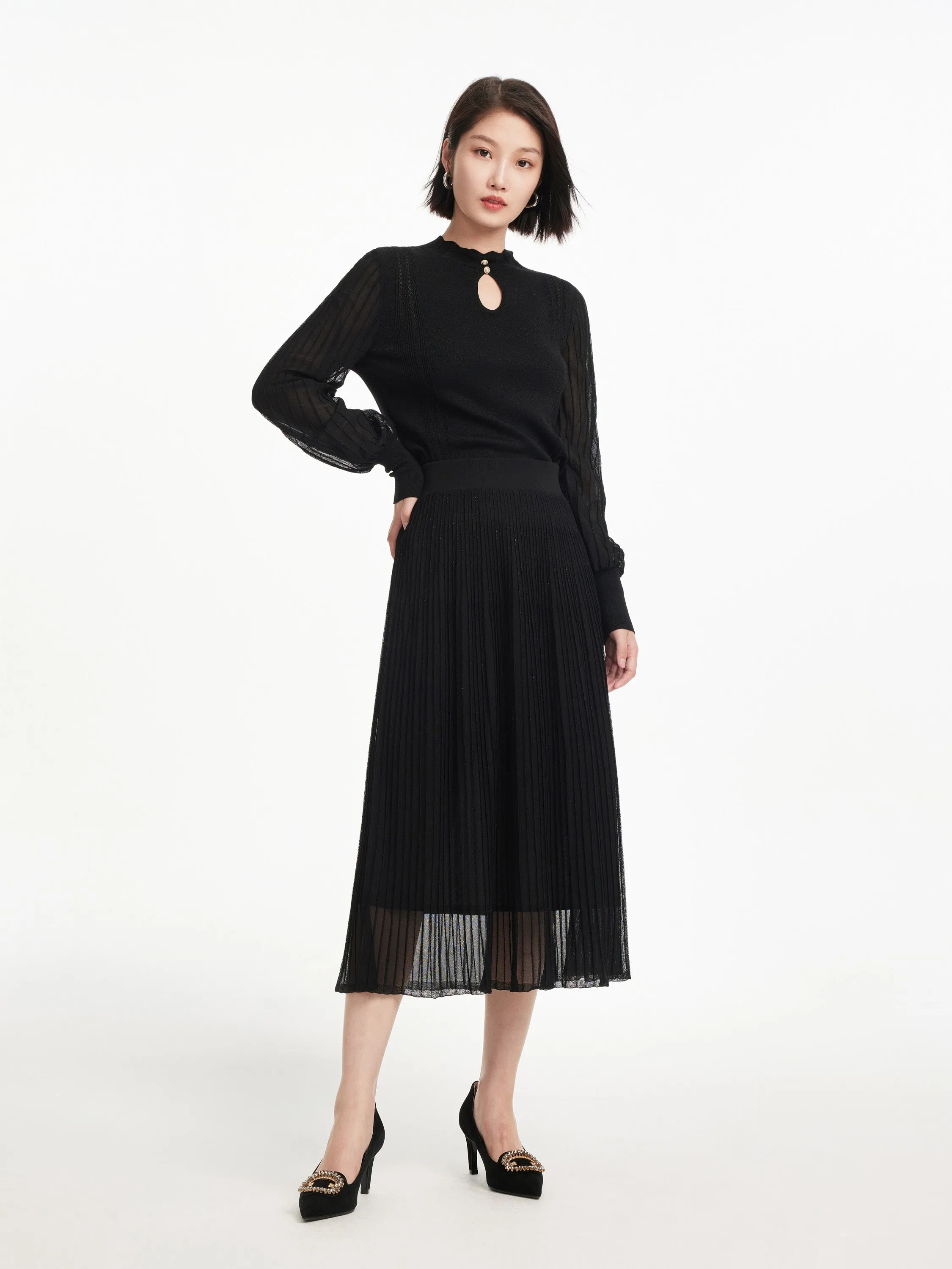 EP YAYING Black Knitted Shirt