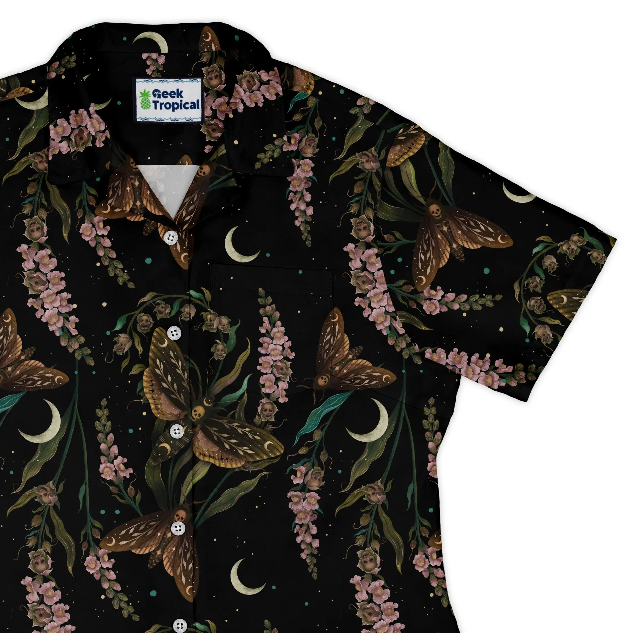 Episodic Death Moth Flow Curvy Button Up Shirt